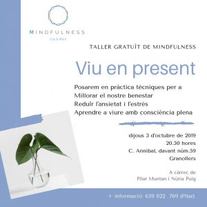 TALLER GRATUIT MINDFULNESS 3 OCT